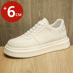 Lift Casual Sneakers Man Elevator Shoes Height Increase Insole 6cm White Black Khaki Taller Shoes Men Leisure Fashion Sports