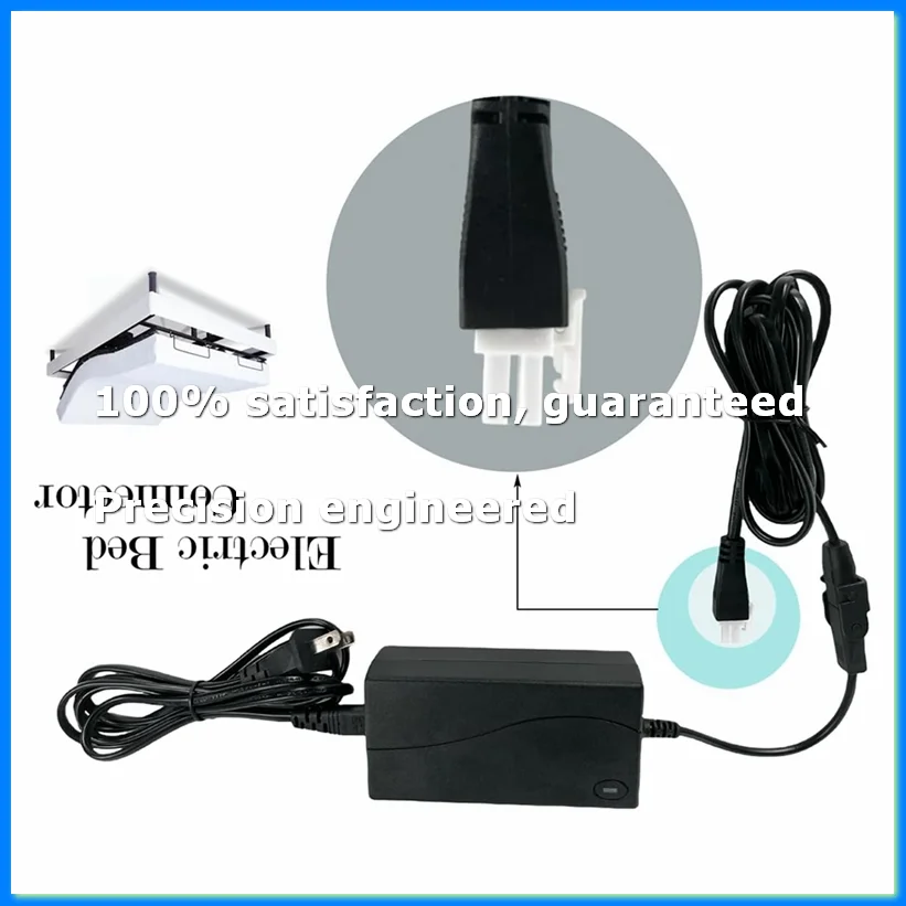 

Adjustable Bed Base Power Supply Adapter,Electric Bed Power Supply Replacement Power Cord Kit US Plug-ELEC