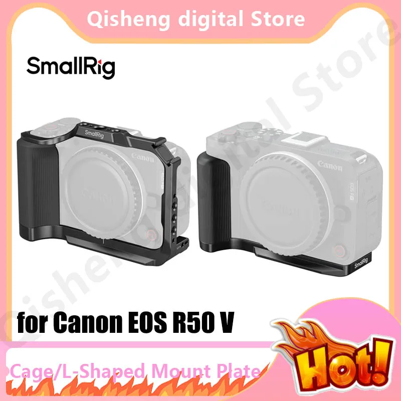 smallrig製ケージとl字型マウントプレート（ハンドル付き）、akkaクイックアセンブリパネルとコールドブートインターフェース付き、キヤノンeos-r50-v用