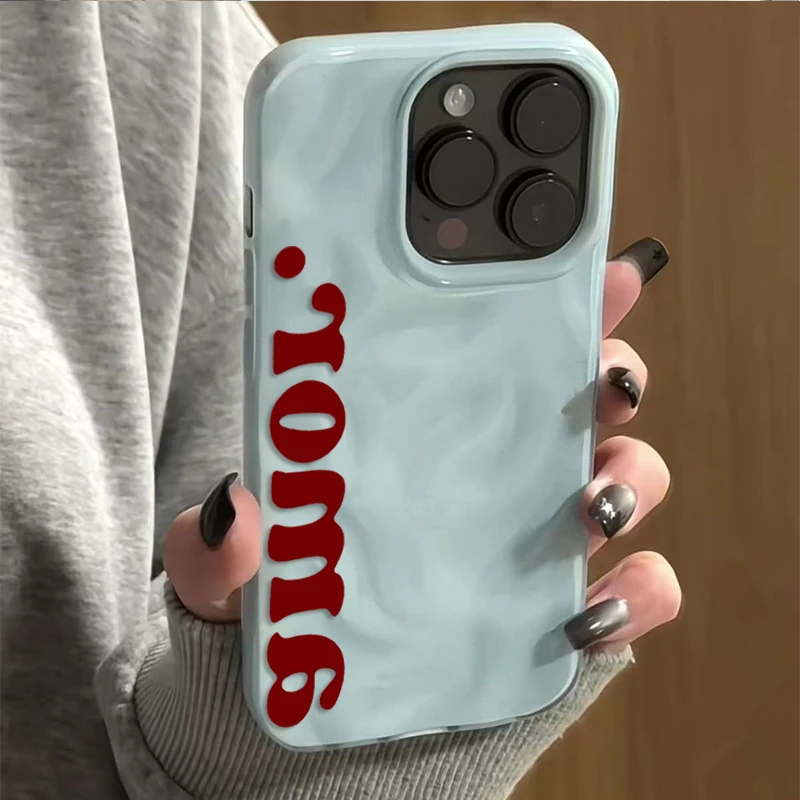 Amor Spanish Aesthetics Handyhülle für iPhone 17 16 15 11 14 13 12 Pro Max Plus 17Air Falten-Wellen-Design Weiche Silikon-TPU-Schutzhülle – Detail 4