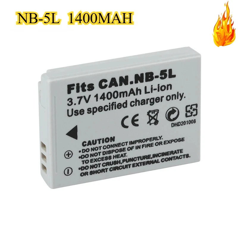 

1400mAh NB-5L Lithium Battery Suitable for Canon NB-5 LIXUS 800/IS/850/900/TI/950/960 Digital Camera Battery Full Decoding