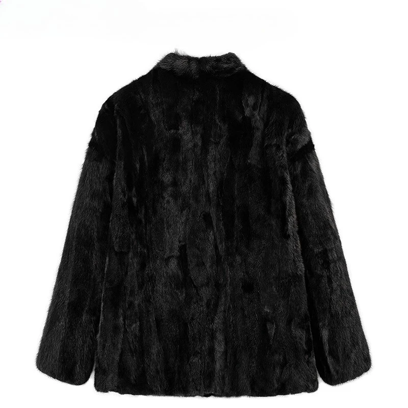 Femmes de luxe manteau de fourrure de vison manteaux de fourrure véritable pour femme nouveau dans les vêtements d'extérieur vestes d'hiver vêtements pour femmes 2025 Шуба Ж Döncud