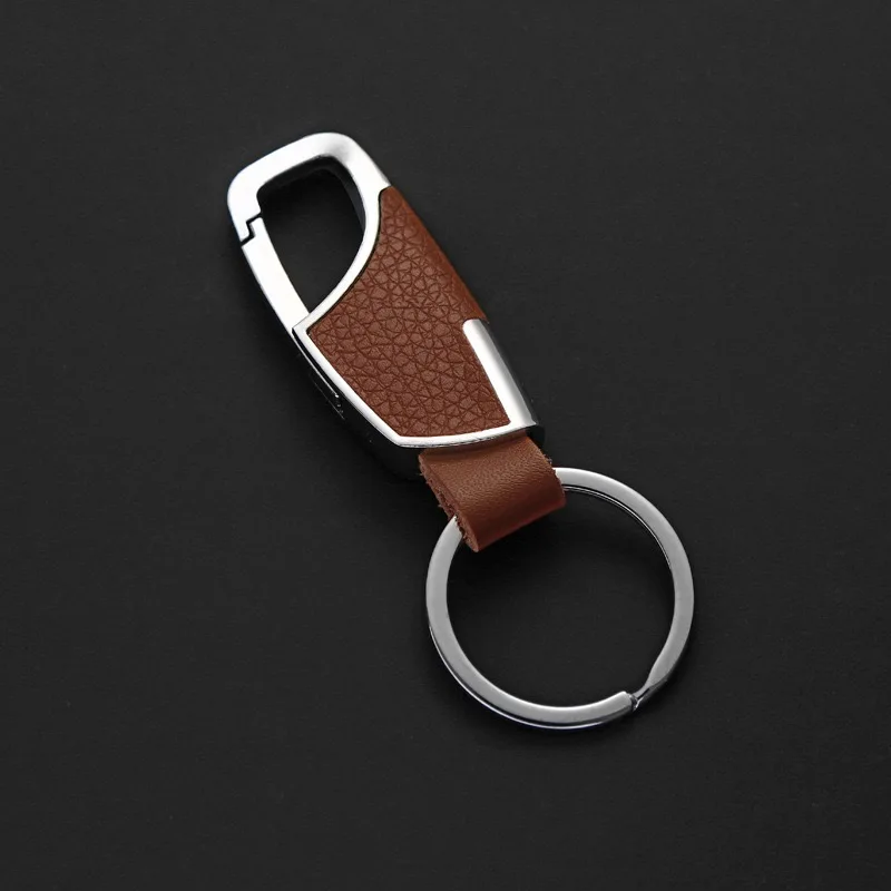 Premium Leather Motorcycle Accessories Keychain Metal Daily Outdoor Cycling Waist Hang Decoration Cool Locomotive Husband Gift