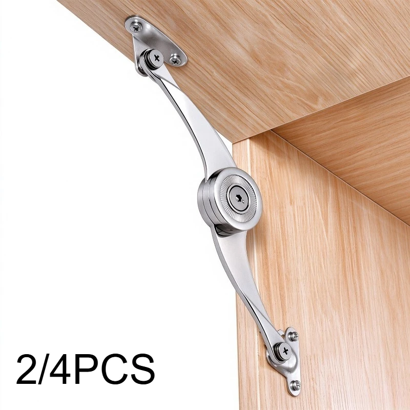Free Stop Cabinet Lid Stay 110° Any Angle Hold Adjustable Silent Flap Door Support,2/4Pcs Lid Stay Kitchen Cupboard Hardware