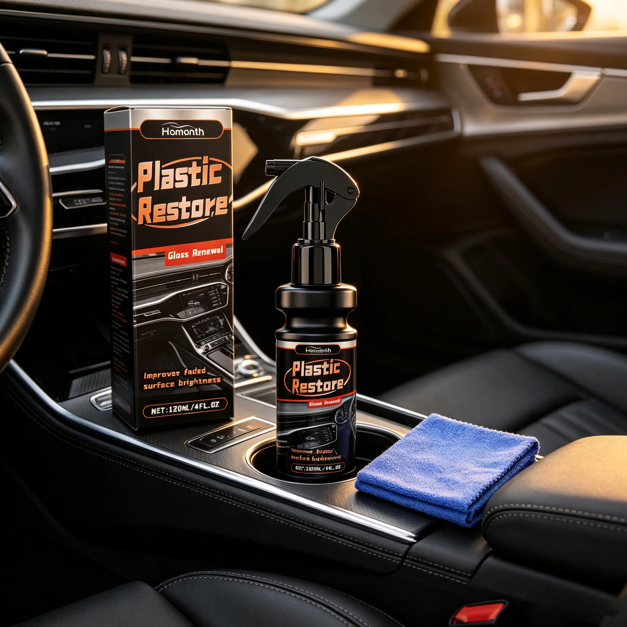 Car Plastic Restorer Spray Repair Aging Faded Bumpers Improve Brightness Texture Interior Maintenance Rubber Refurbishment Agent