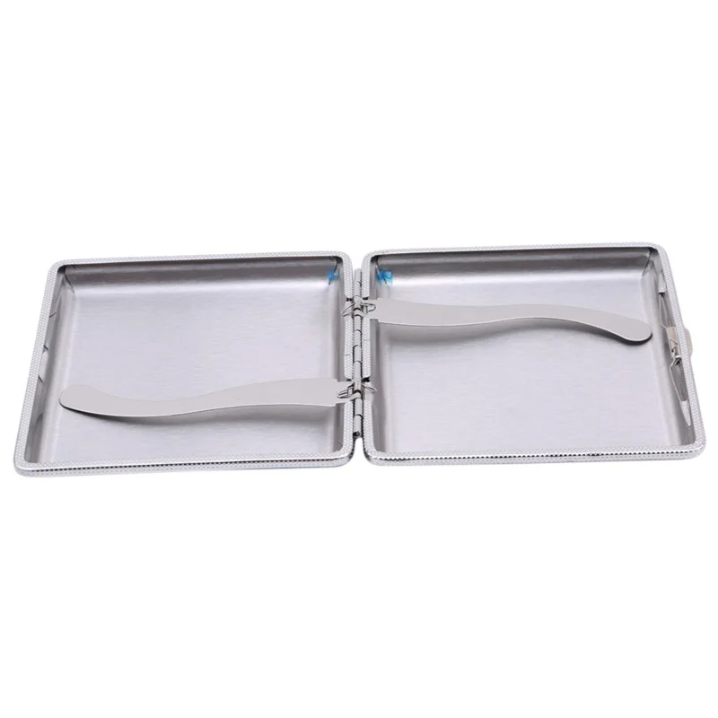 20 Sticks Gift for Men\'s Leather Cigarette Box Cigar Case Metal Smoking Accessories Lady Storage Cover Hold