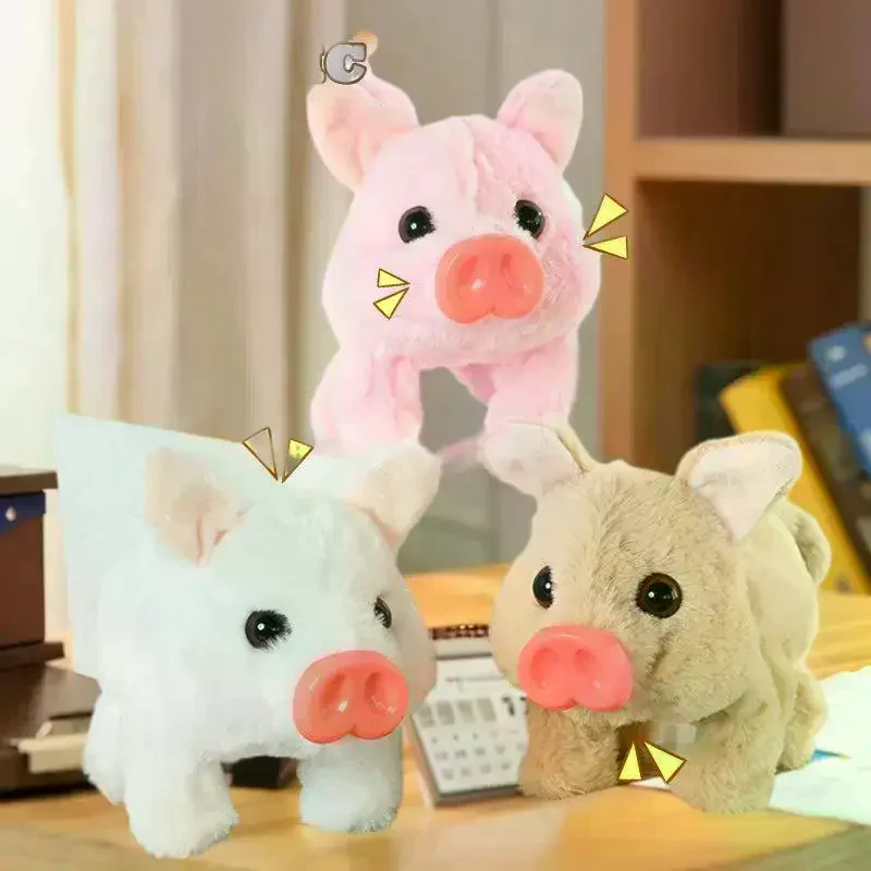 لعبة خنازير كهربائية مقلدة من القطيفة الواقعية يمكن المشي على النباح ألعاب الحيوانات الأليفة الإلكترونية هدايا لطيفة للأطفال #3