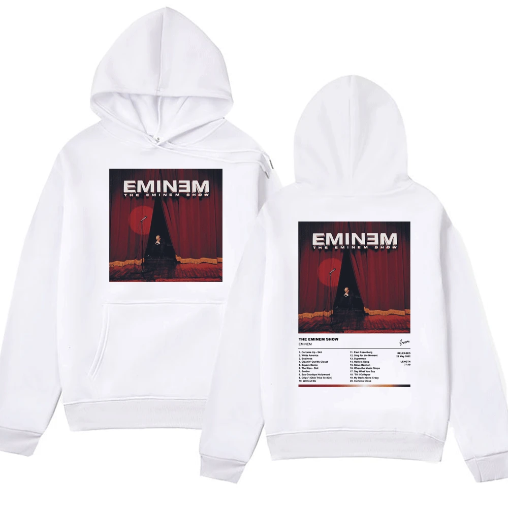 Singer Eminem Hoodie 90s Vintage Harajuku Clothing Sweatshirts Men's Women Casual Oversized Pullovers Fashion Streetwear Hoodies