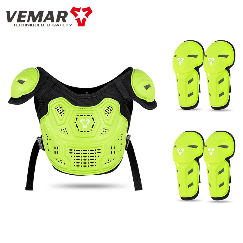 Kinderen Motorrijden Body Armor/Elleboog Kniebeschermer Kinderen Motocross Rugvest Borst Off-Road Moto Fietsen Beschermende uitrusting