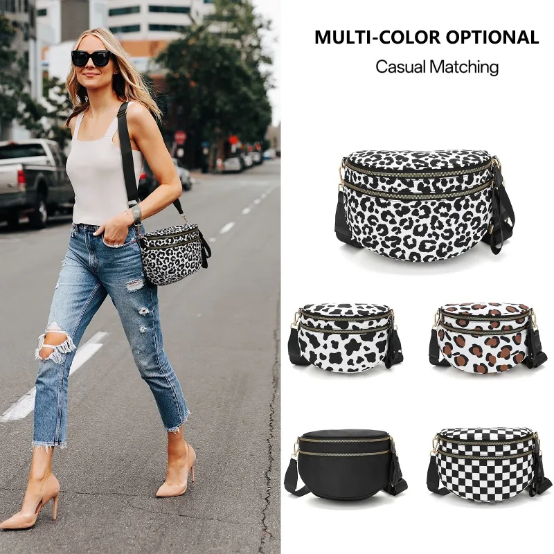

Women with Zipper Pockets Fashion Waist Packs Lightweight Crossbody Bags Simple and Trendy Fashionable PU Shoulder Bag Handbags