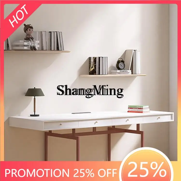 

FG Minimalist Solid Wood Desk Modern Style with Drawer Home Computer Desk Creative Study Office Bedroom Desk