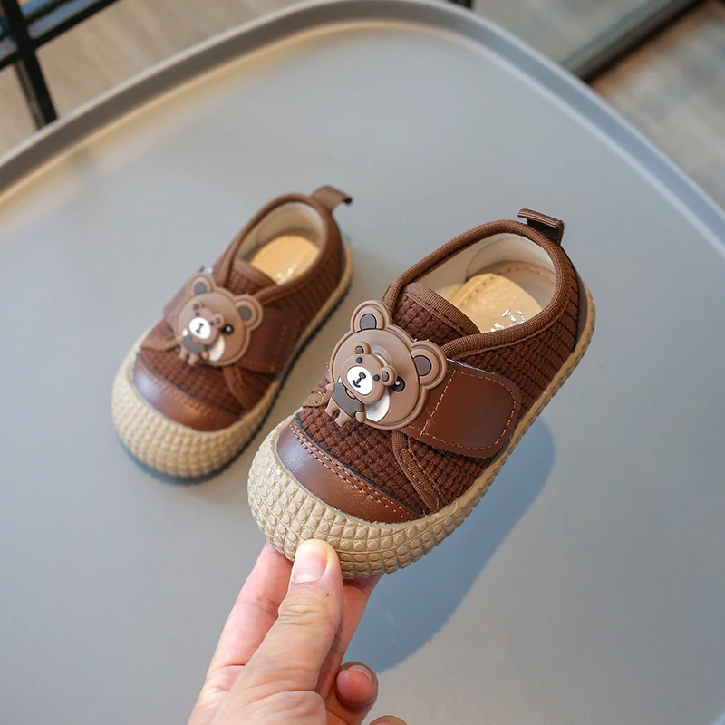 Baby Girls Boys Casual Shoes Cartoon Bear Children Sneakers Anti Slip Soft Sole Kids Shoes Spring Autumn Infant Toddler Shoes