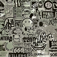 100/50PCS Brushed Metal Graffiti Stickers - Urban Edge Decals for Tech Gear & Skateboards ( Anime Worlds Store)