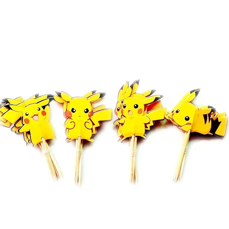 Pikachu Pokemon Party Decorations Pokemon Go Party Cupcake Surrounding Kid Birthday Border Desserts Topper Table Baking Supplies