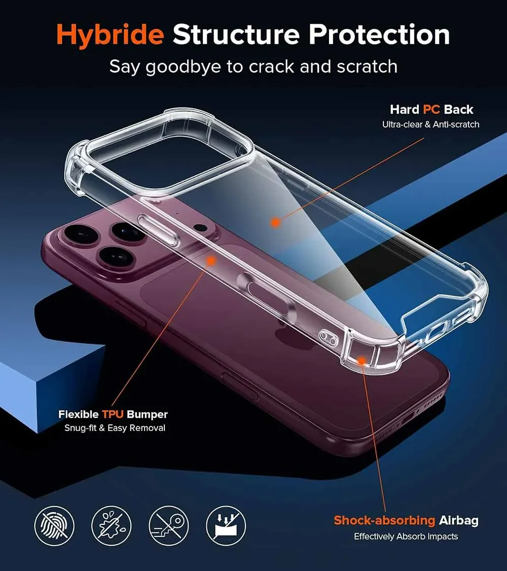 Para iPhone 18Pro Max iPhone18 - Clear Shockproof Bumper Case reseña y precio