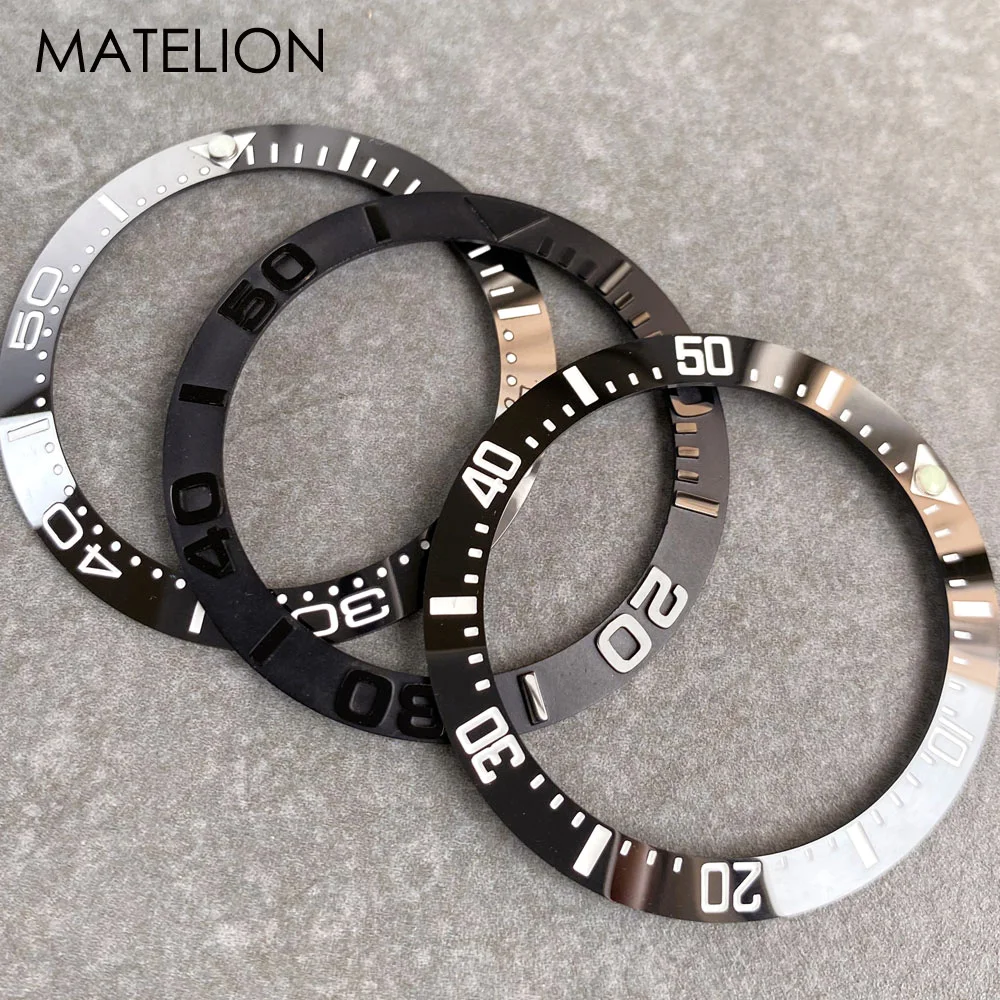 Diver GMT Watch Bezel Insert Sloped Watch Ring Ceramic Aluminum for Submarine Seamaster Yacht Style 39.8mm/31.6mm Black Blue Red