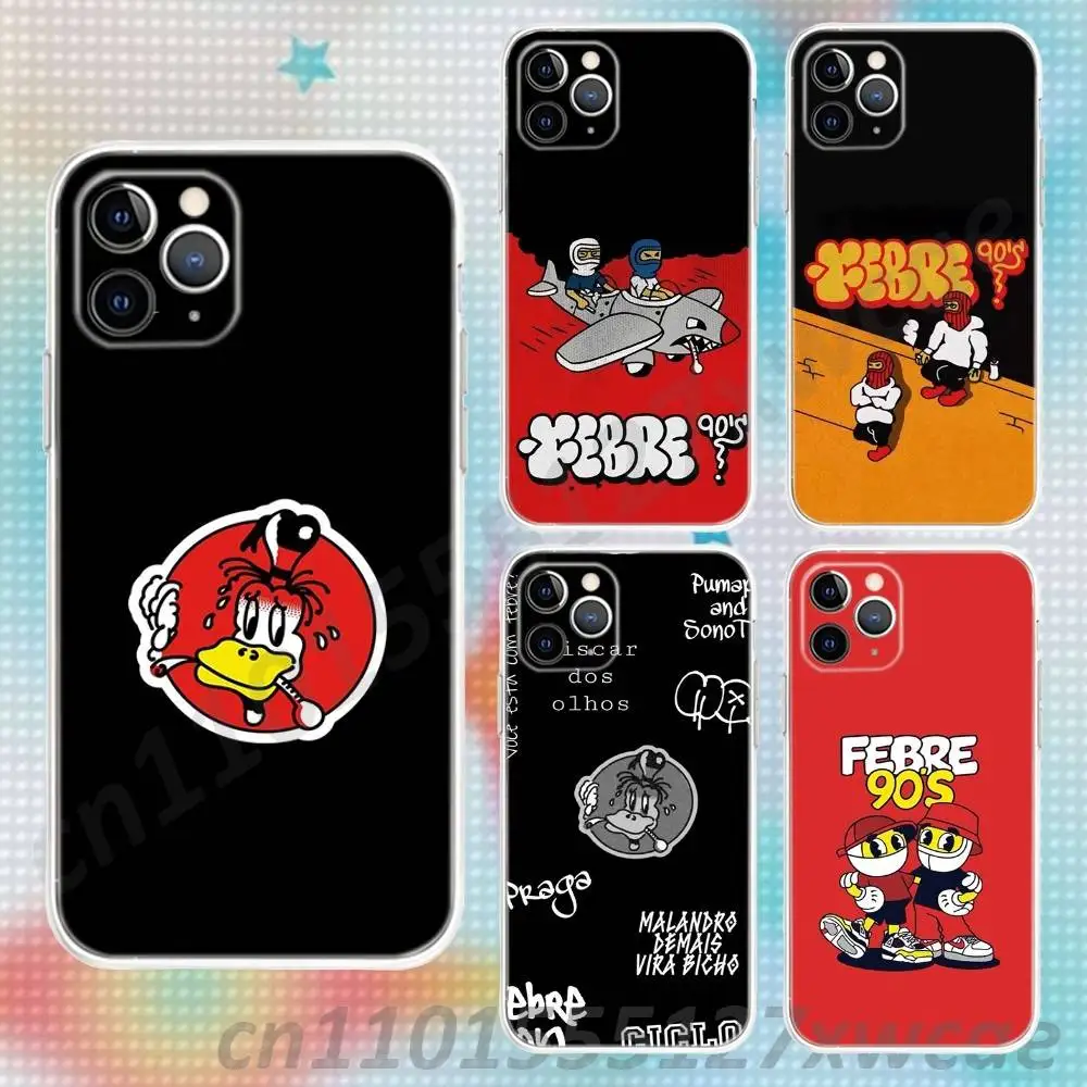 Febre90s Voce Esta Com Febre Чехол для телефона для iPhone 17, 16e, 16, 15, 14, 13, 12, 11 Mini Pro Max X, XR, XSMAX 8, 7 Air Plus Прозрачный