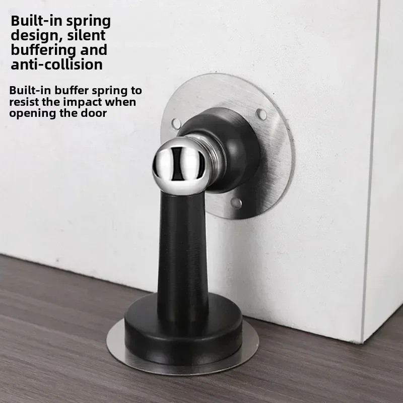 HOT SALE Stainless Steel Door Stopper Bathroom Magnetic Door Stop Heavy Duty Floor Wall Mount Wind-Proof Door Holder Hardware