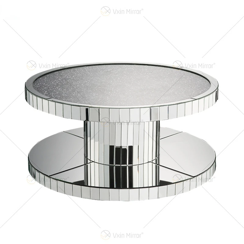 Factory price customized mirror shaped circular coffee table, living room coffee table, mirror shaped table, edge table,