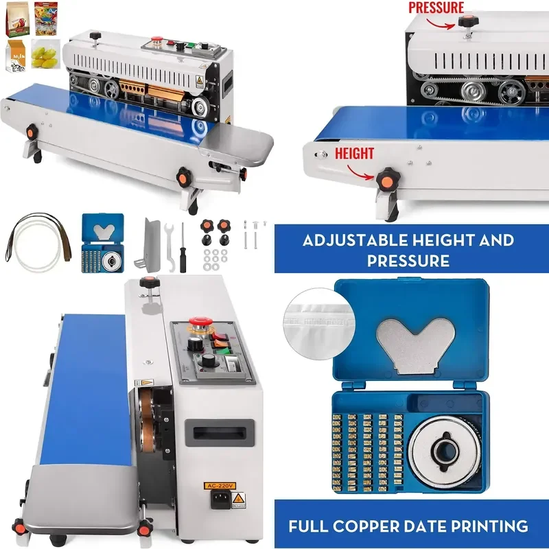 Brand For FR770 Automatic Continuous Band Sealer Horizontal Auto Sealing Machine Bag for Bag-Making Print Date