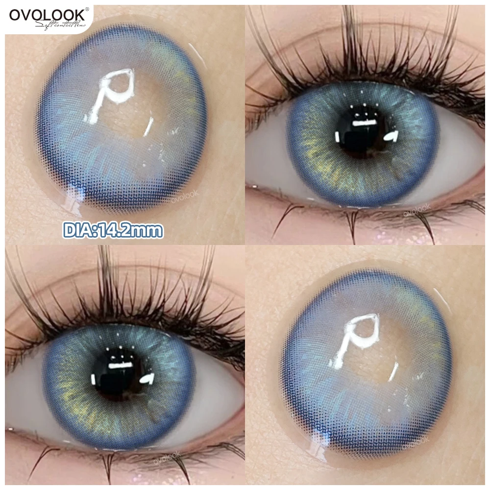 OVOLOOK-2pcs lentes de contacto de colores arcoíris para ojos Belleza Color pupilas lentes de Color de ojos lentes de miopía lentes de maquillaje degradados