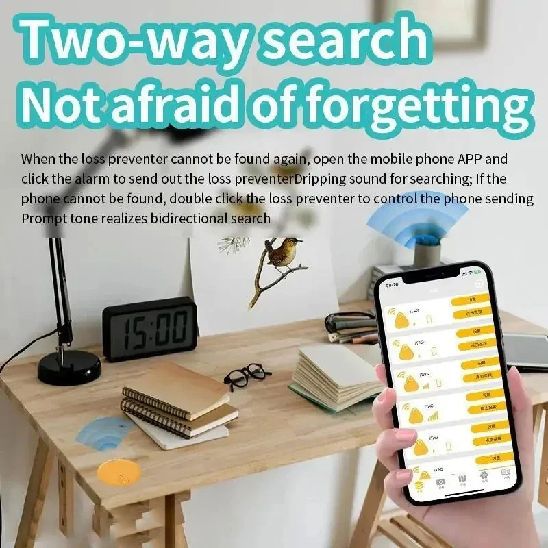 5Colors Mini Bluetooth 5.0 Tracker AntiLost Device Round Pet Kids Bag Wallet Tracking Smart Finder Locator