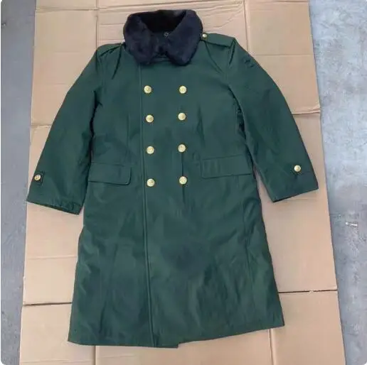 Chinese Olive Green Coat Men Winter Long Thick Informal Soldier