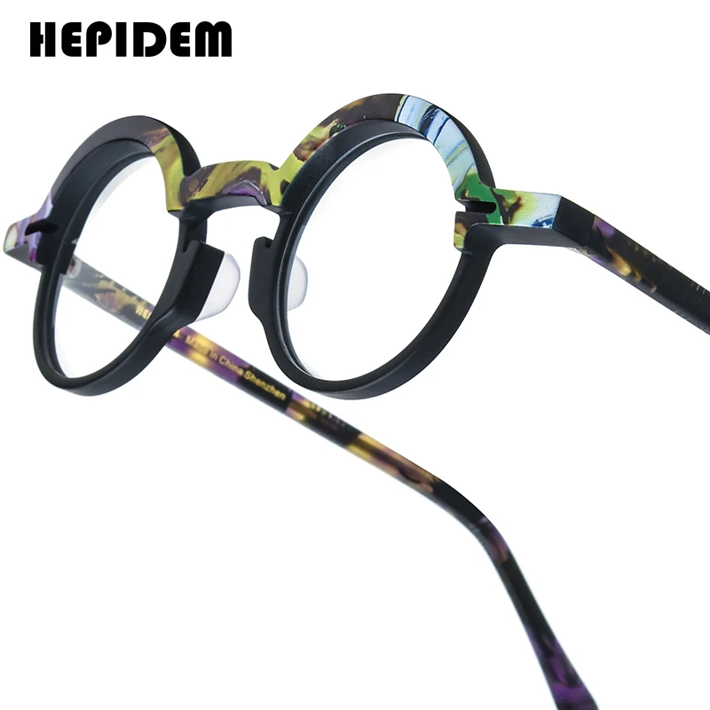 HEPIDEM Acetat Brille Rahmen Frauen übergroße große runde Brille japanische handgemachte Brille dicke transparente Brille 9351 4