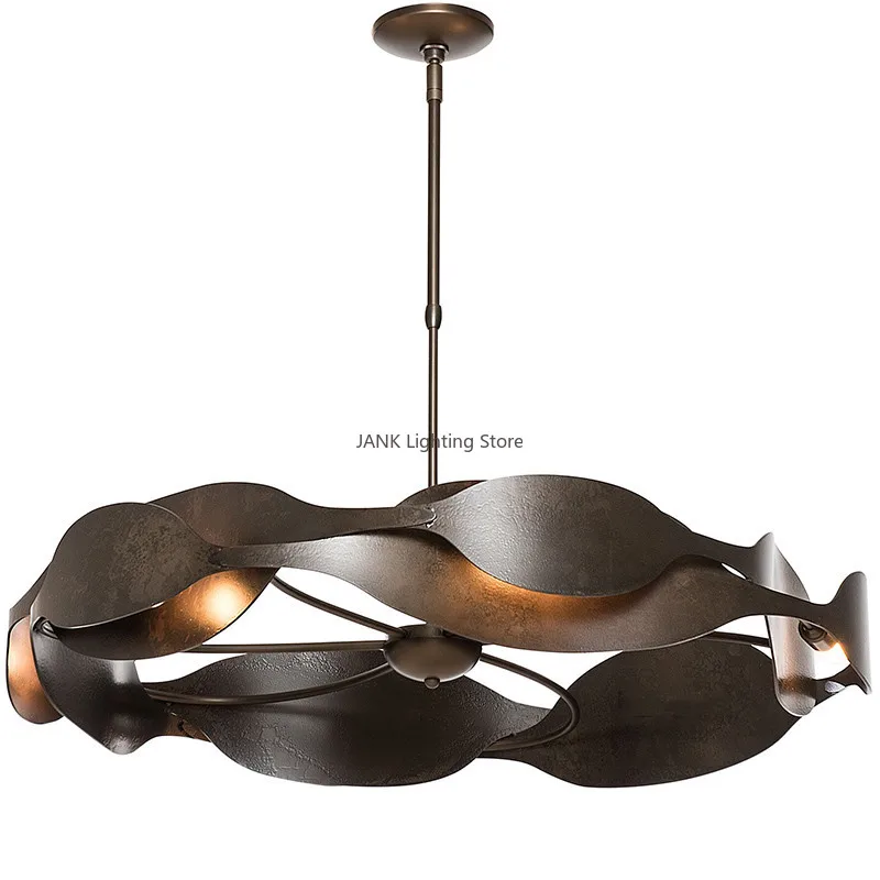 Italian Luxury Pendant Light Living Room Metal Window Artistic Sense Restaurant Hanging Lamp Hotel Lobby LED Lighting Chandelier