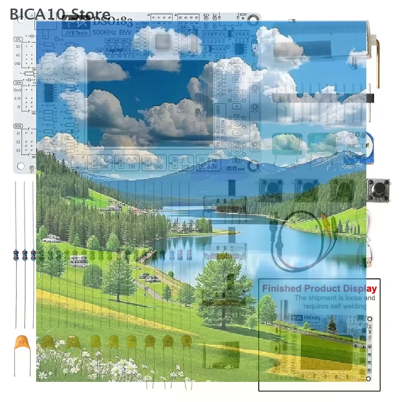

DSO183 DC 5V DIY Digital Oscilloscope Kit 0-500kHz Oscilloscope Electronic Soldering Kit Type-C Interface Suitable For Teaching