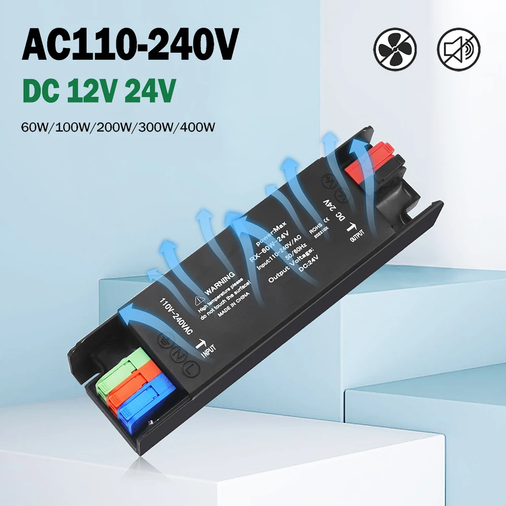 12V 24V LED Transformer 60W 100W 200W 300W 400W Switching Power Supply 110V 220V 230V AC to DC Adapter Driver Accessories
