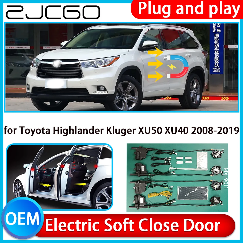 for Toyota Highlander Kluger XU50 XU40 2008-2019 Auto Pull Car Soft Close Kit Door Power Latch Electric Door Catch Soft Closing
