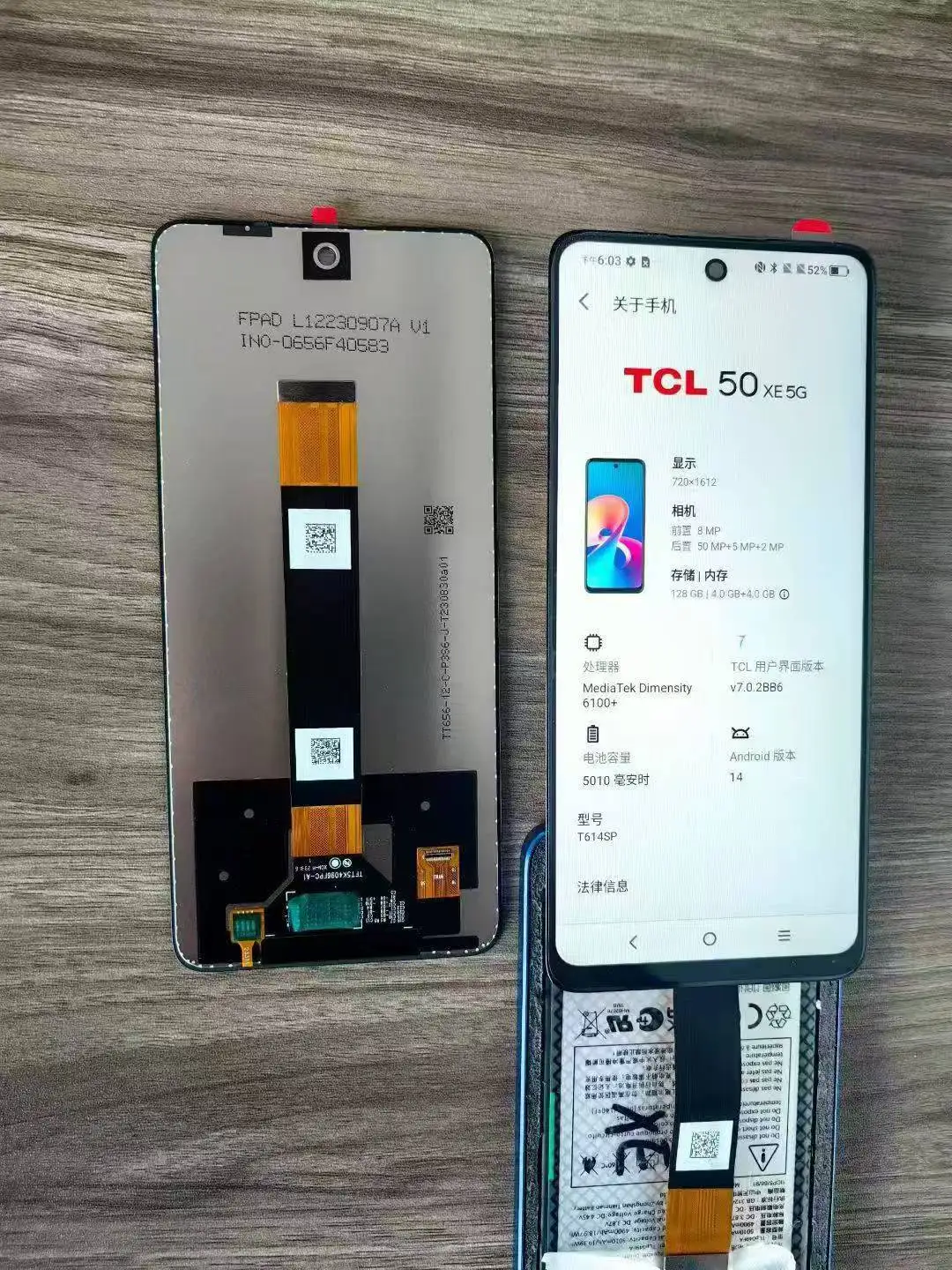 Для TCL 50 xe 50 5G T613K ЖК-дисплей с сенсорным экраном и дигитайзером в сборе, запасные части