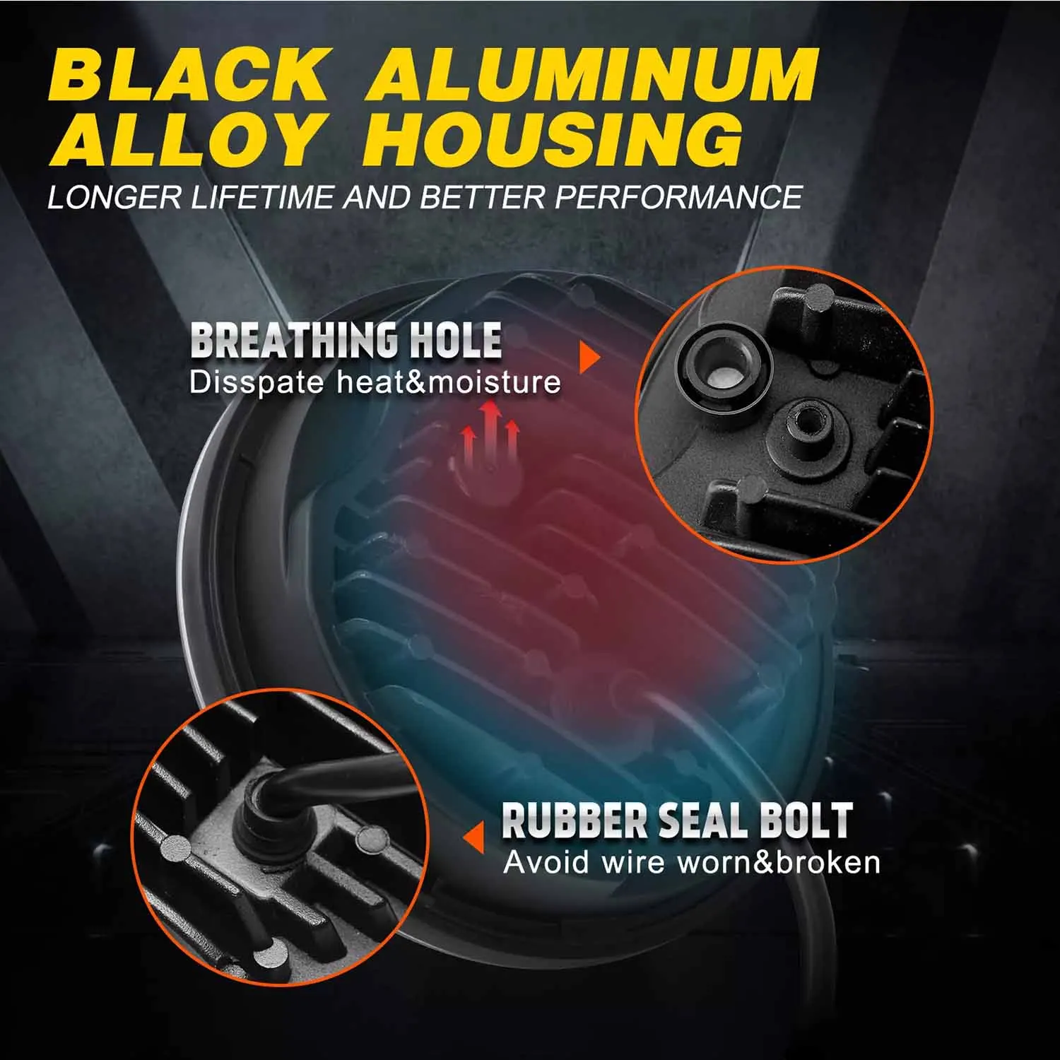 1 قطعة 5.75 "5-3/4'' بوصة مستديرة 5D الأسود LED المصباح عالية منخفضة شعاع DRL للدراجات النارية أجزاء جديدة #4