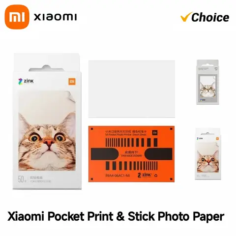Papier photo de poche Mijia ZINK 3 pouces, auto-adhésif, impression instantanée, sans encre, pour imprimante de poche Mi 1S, 50 feuilles, 1 paquet
