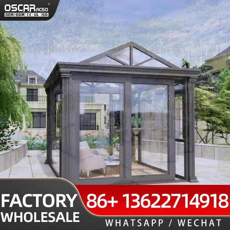 Modern Design Aluminum Prefab Glass Houses And Sunrooms For Victorian Villa Backyard Application sunroom