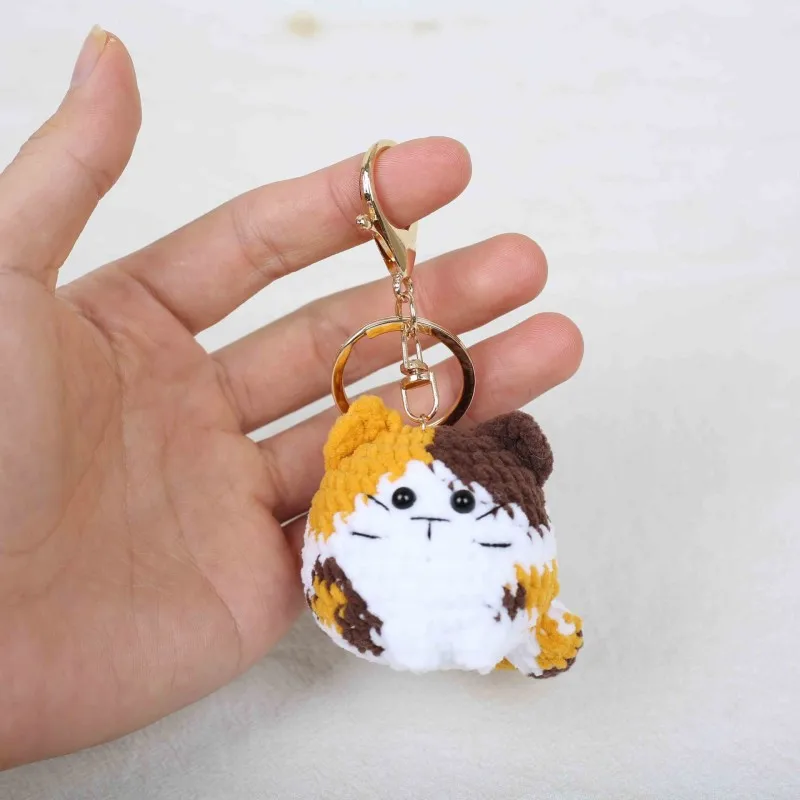 

Handmaking Crochet Kitten Keychain Cute Cat Crochet Keychain Wholesale Knitted Animal Doll Keyrings Pendant Custom Accessories
