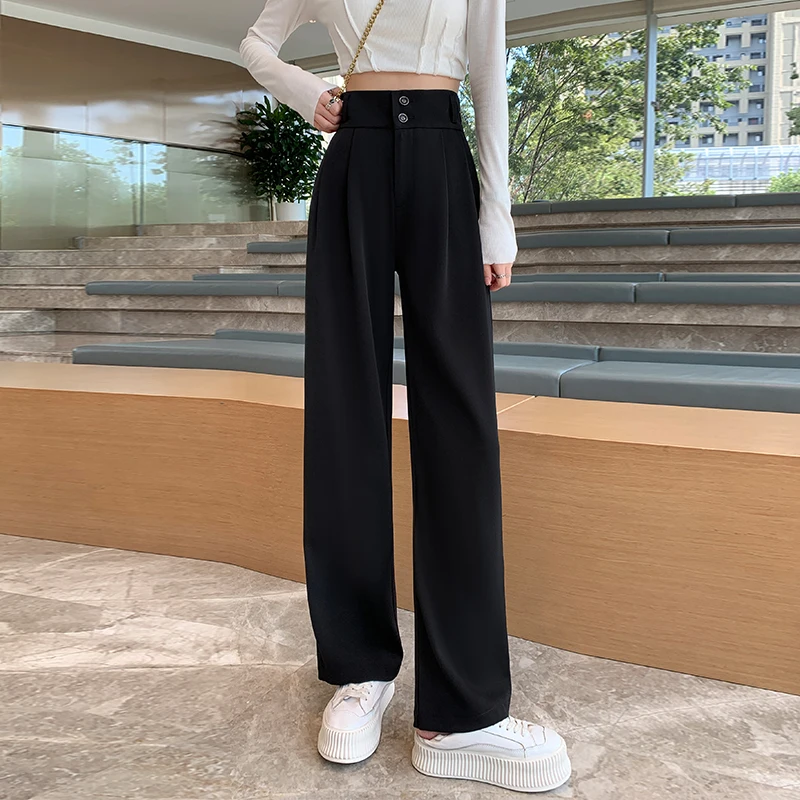 Pantalones de chándal de pierna ancha para mujer, ropa de calle informal Y2K, estilo coreano Harajuku Traf, CICHENG