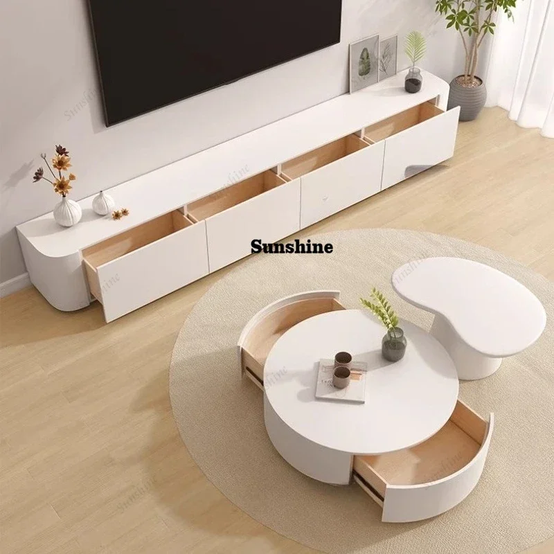 AA Nordic bedroom Cream Wind Tv stand home entertainment center Cabinet storage white Tv table television living room furniture