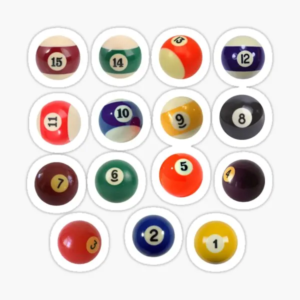 Vintage Billiard 8 Ball Indie Pack 10PCS Stickers for Laptop Cute Print Stickers Window Living Room Decorations Anime Wall