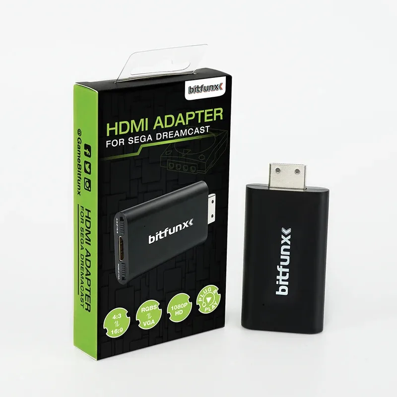 Bitfunx RGBS VGA To HDMI-Compatible Adapter DC to HDTV Converter For All SEGA Dreamcast Consoles