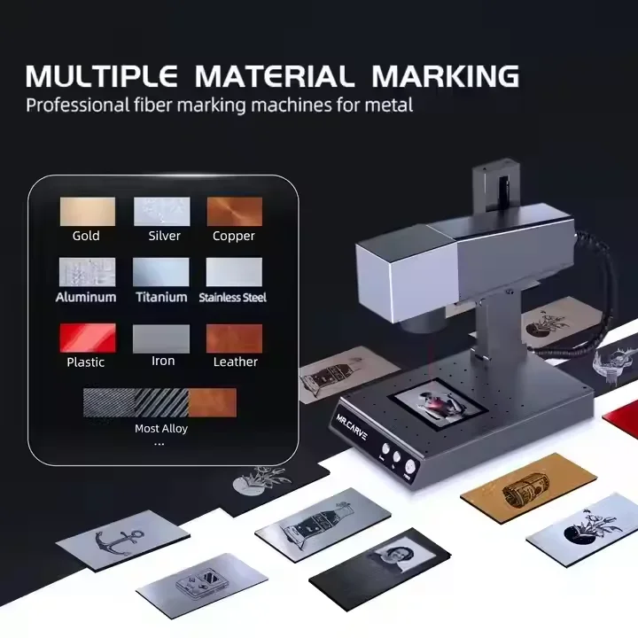 Desktop Fiber Laser Engraver/Cutter 20W High Precision CNC Programmable Metal/Plastic Stone DIY Small Business Use Easy-to-Use