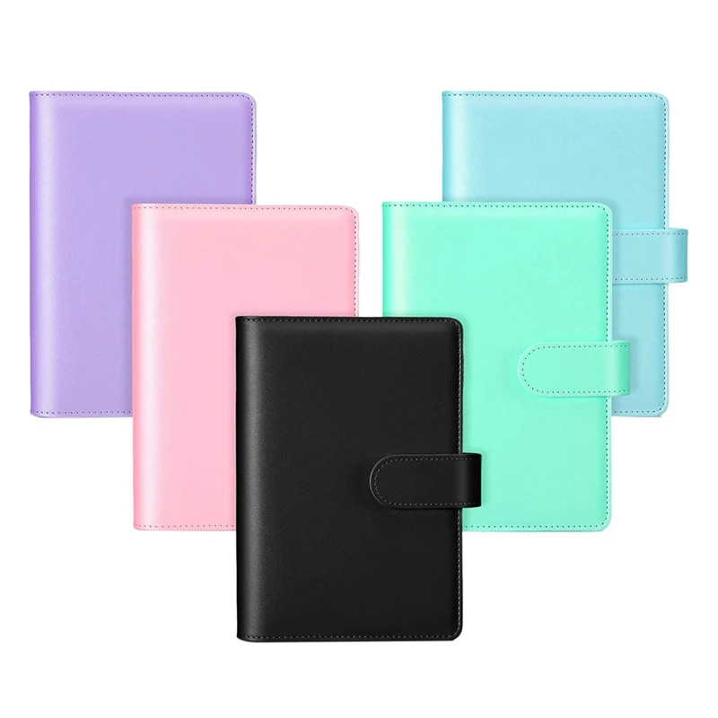 

5 Pcs A6 PU Notebook Binder Refillable 6 Rings Binder Cover Loose Leaf Personal Planner With Buckle Closure