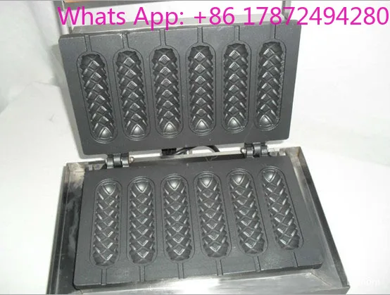 Commercial Hot Dog Baker Corn-shape Cake Making Machine 6 Sticks Waffle Maker Snack Cooking Tool