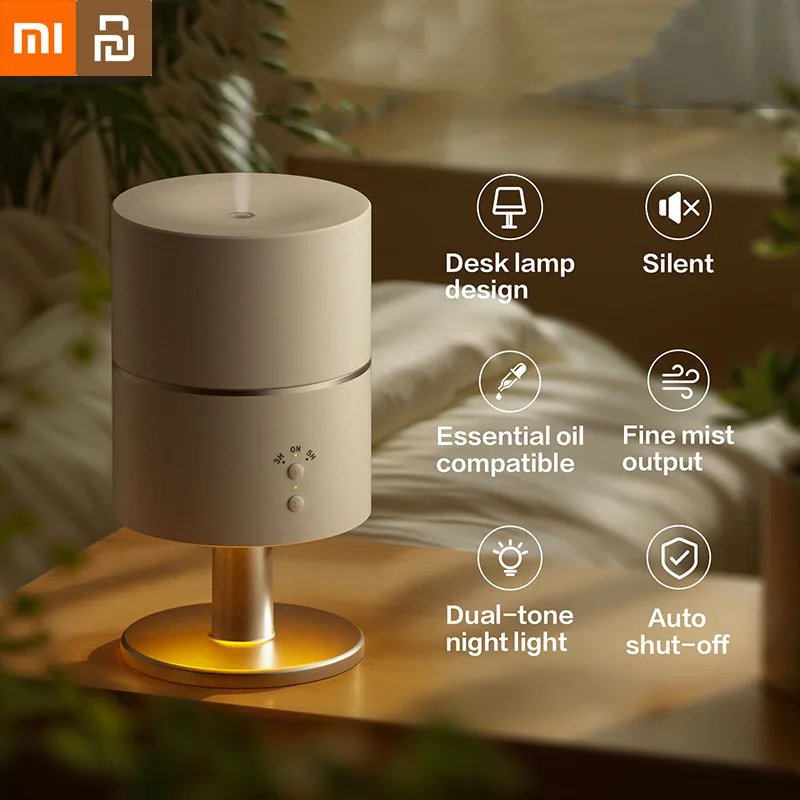 Xiaomi Youpin Pelembap Udara Lampu Meja Pelembap Udara Portabel Atomisasi Penyebar Minyak Esensial Lampu Malam Mini Bisu untuk Rumah Baru