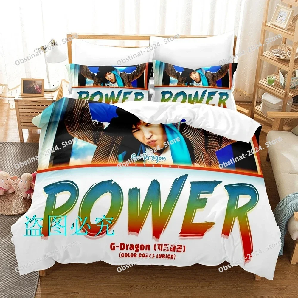 

G Dragon POWER Bedding Set Single Twin Printed Bed Set With Pillowcase Bed Duvet Cover Soft Single Double Queen Super King Size