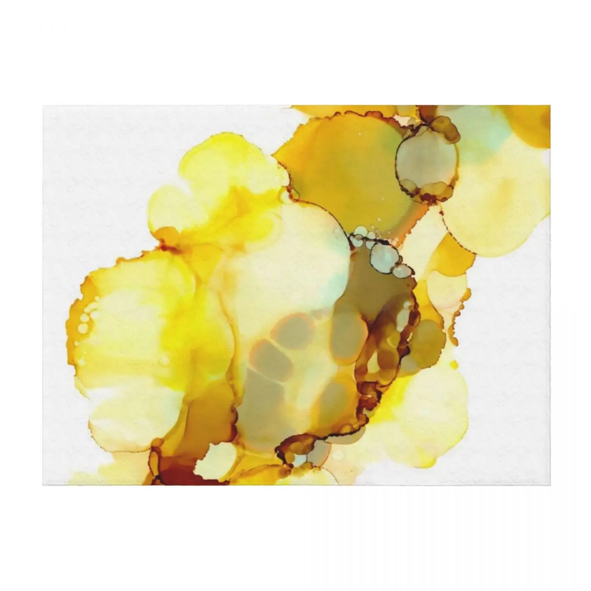 

Yellow & Grey Artwork | Alcohol inks Throw Blanket Furrys Flannel halloween Furry Blankets