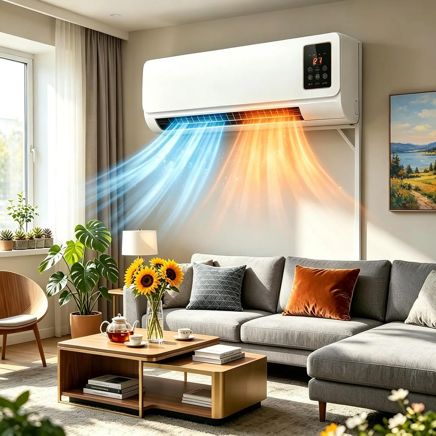 Wall Ac Unit No Window, Wall Unit Air Conditioner, Portable Wall Air Conditioner, Smart Room Ac Unit, Smart Room Ac Unit With Remote Timer (White)