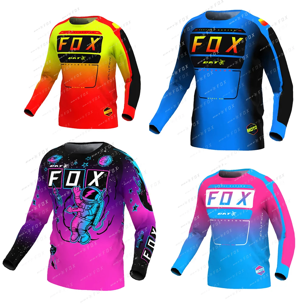 Jersey de bicicleta de manga comprida para homens, downhill, enduro camisas, motocross, motocicletas, corridas, MTB, BAT, FOX