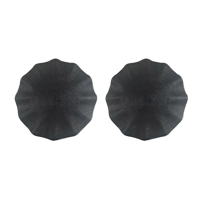2Pcs/Pack Durable Kitchen Tables Meal Mats Luxurious Ruffled Brims Placemats for Dinner Parties and Daily Use